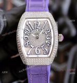 Swiss Quartz  Franck Muller Ladies Watches Vanguard Purple Gummy Strap Watches